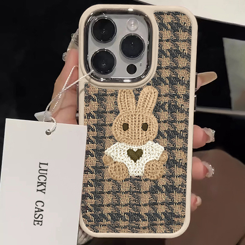 Sweater Knitted Rabbit Phone Case Compatible for IPhone 7 8 8Plus 11 12