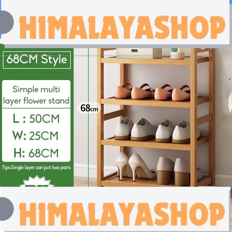 Bamboo Shoe Rack Shoes Rack wood rack 木架/ Rak Kasut Buluh Bertingkat ...