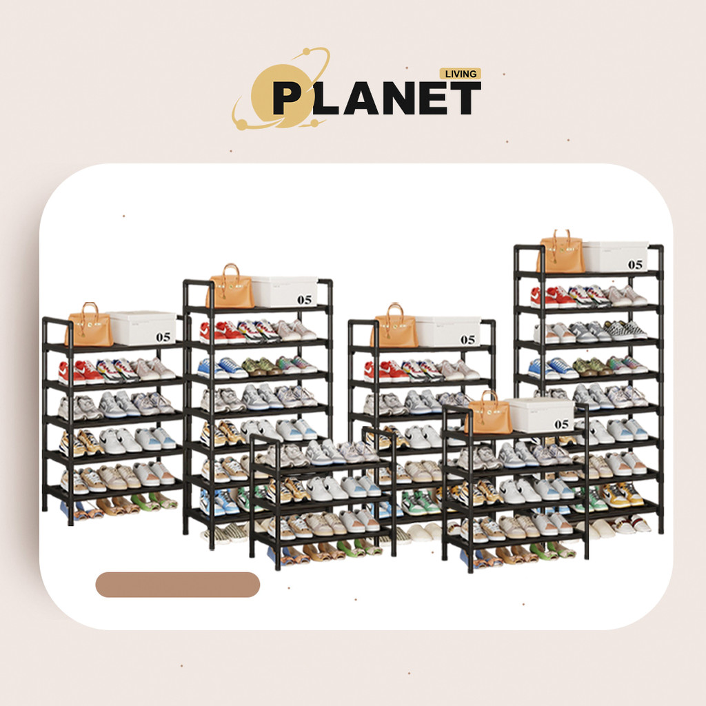 Living Planet Modern Simple Design Floor-Standing Shoe Rack Metal Shoe ...