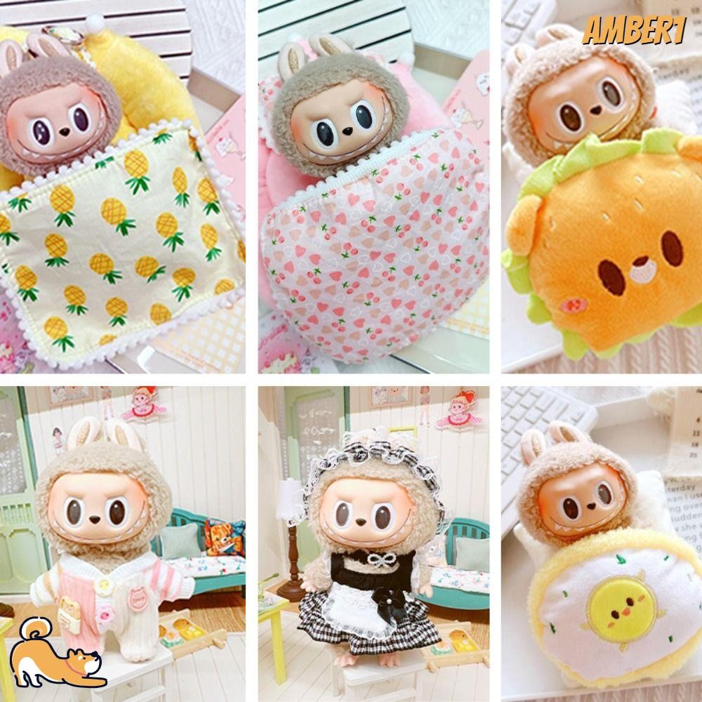 AMBER1 Labubu Doll Beds, Labubu Slumber Party Handmade Labubu Doll