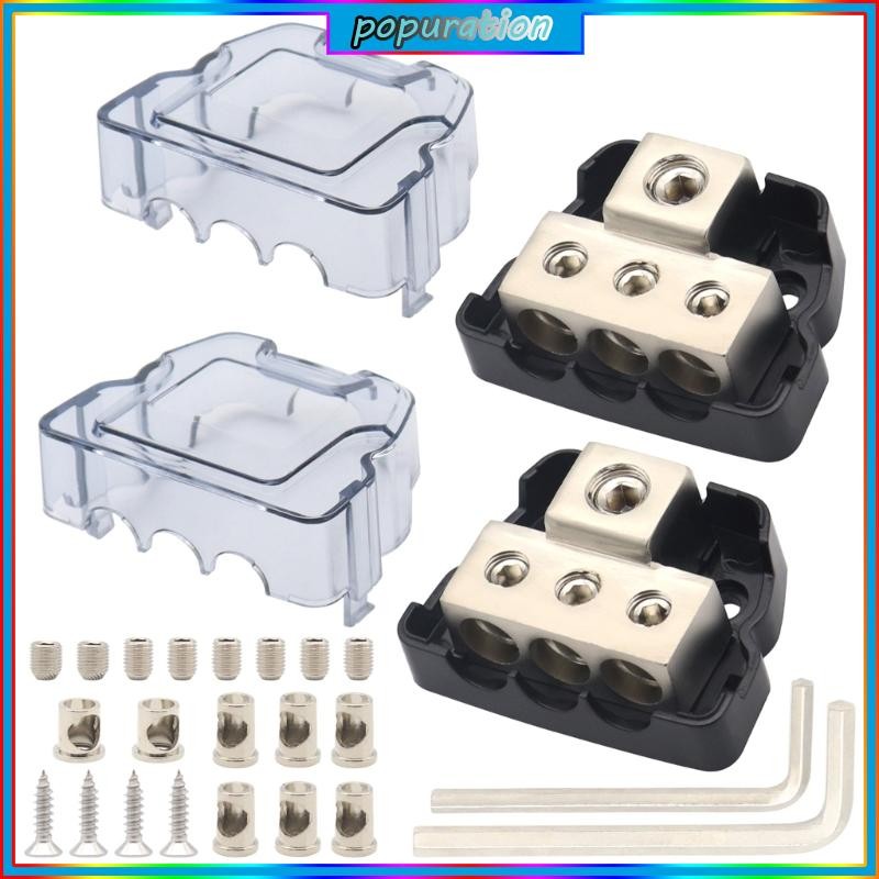POP Car Sound Frequency Power Distribution Block 1 In 3 Out Cable ...