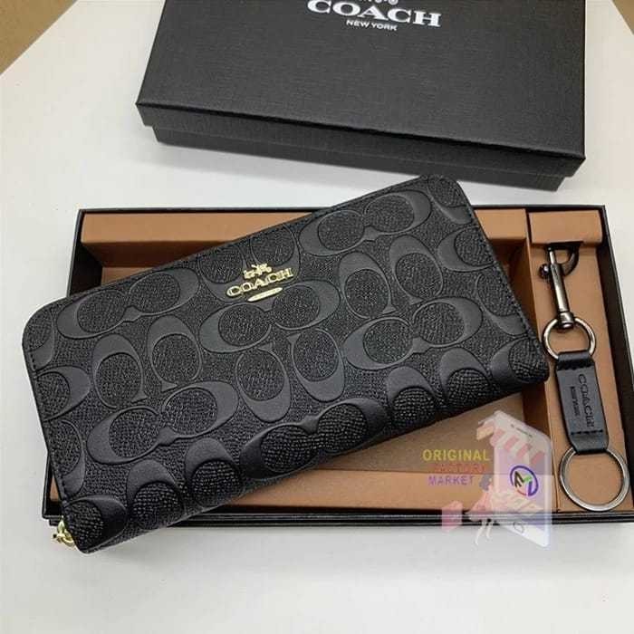 WALLET COC WALLET 53834 ACCORDING ZIP IN DEBOSSED SIGNATURE LEATHER ...