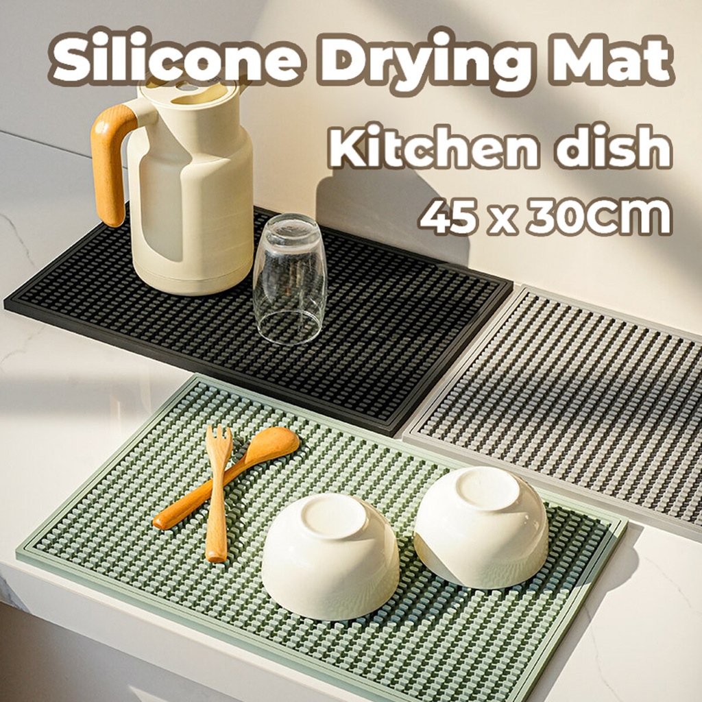 Silicone Draining Board Mat Dish Drying Mat Folding Draining Mat Large  Drain Pad Drainer Mat Heat Resistant Pot