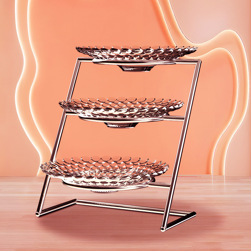 Hotel Breakfast Buffet Display Plate Shelf Dining Table Set Table Three ...