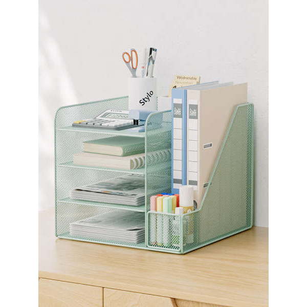 office organizer rak buku atas meja Rak penyimpanan fail desktop, kotak ...