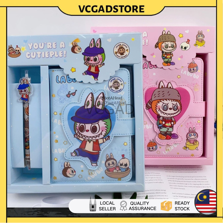 Labubu Notebook Pen Gift Box Notepad Buku Panduan Kuromi Stationery Set ...