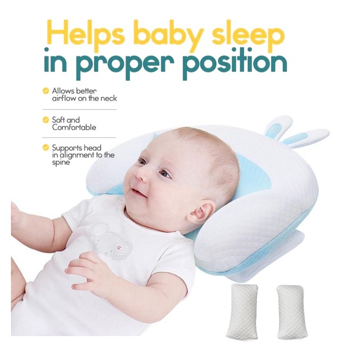 Baby Pillow Infant Head Shaping Pillow Prevent Flat Head Syndrome Ultra Soft 4D Memory Foam Pillow Bantal Baby Lembut Shopee Malaysia