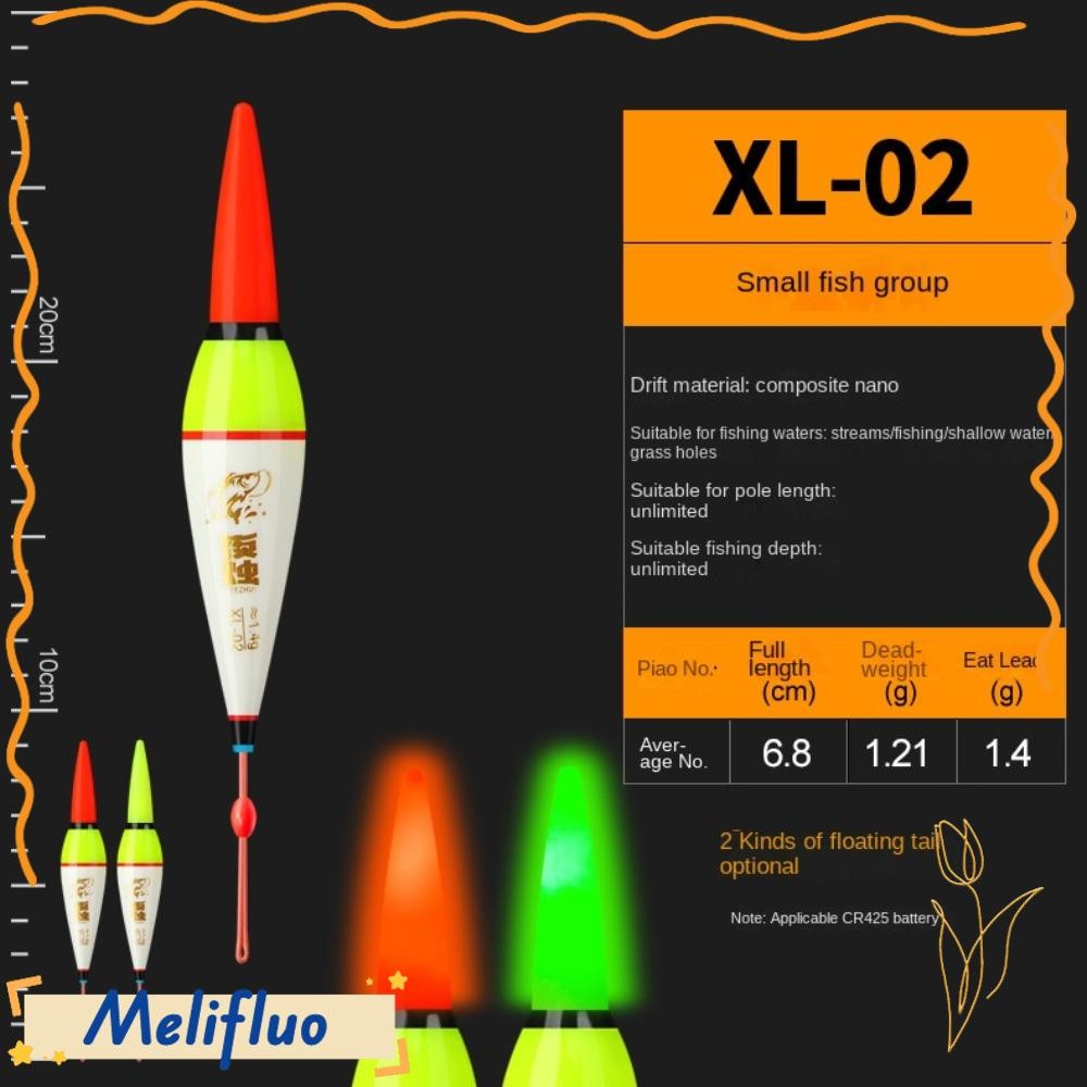 MELIFLUO 50PCS Electronic Fishing float, Led With CR425 Battery Light ...