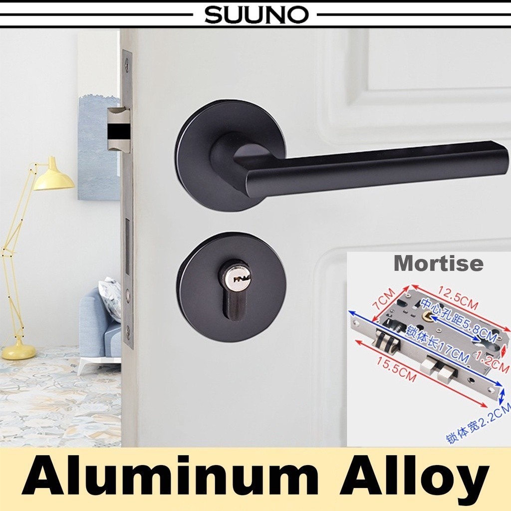 Silent Handle Lock Set – Modern Wooden Door Lock for Bedrooms, Ideal ...