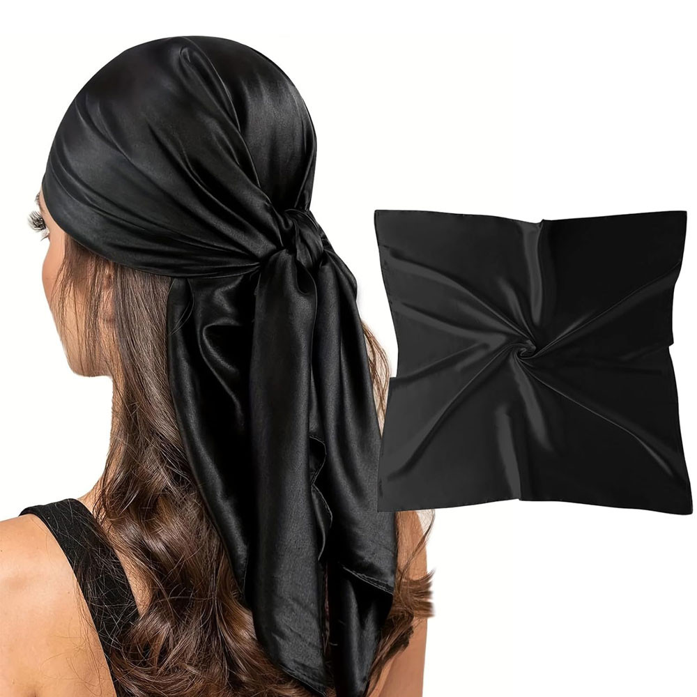 Square Silk Head Scarf Women Fashion Satin Scarf for Hair Wrapping