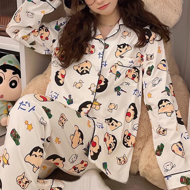 Crayon Shin Chan Pyjamas Women New 6 Designs Cartoon Sleepwear Cute ...