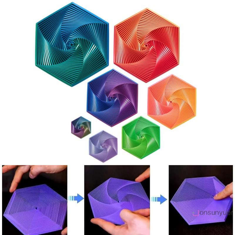 [Jonsunyuer] Fractal Fidget Hexagon Deion Toys 3D Pring Desktop Stress ...