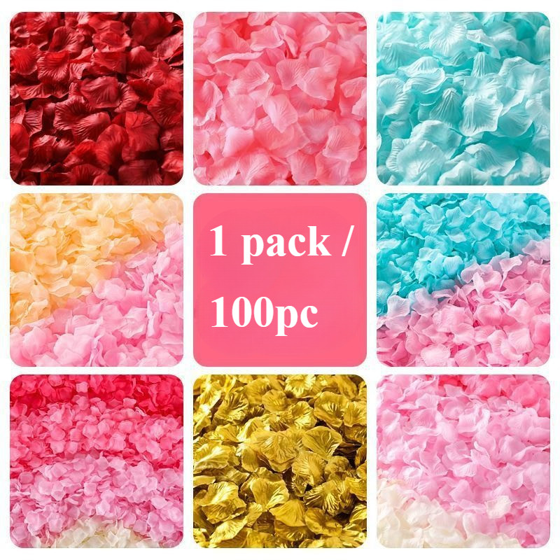 100pc/set Romantic Artificial Rose Petals for Wedding Birthday Party ...