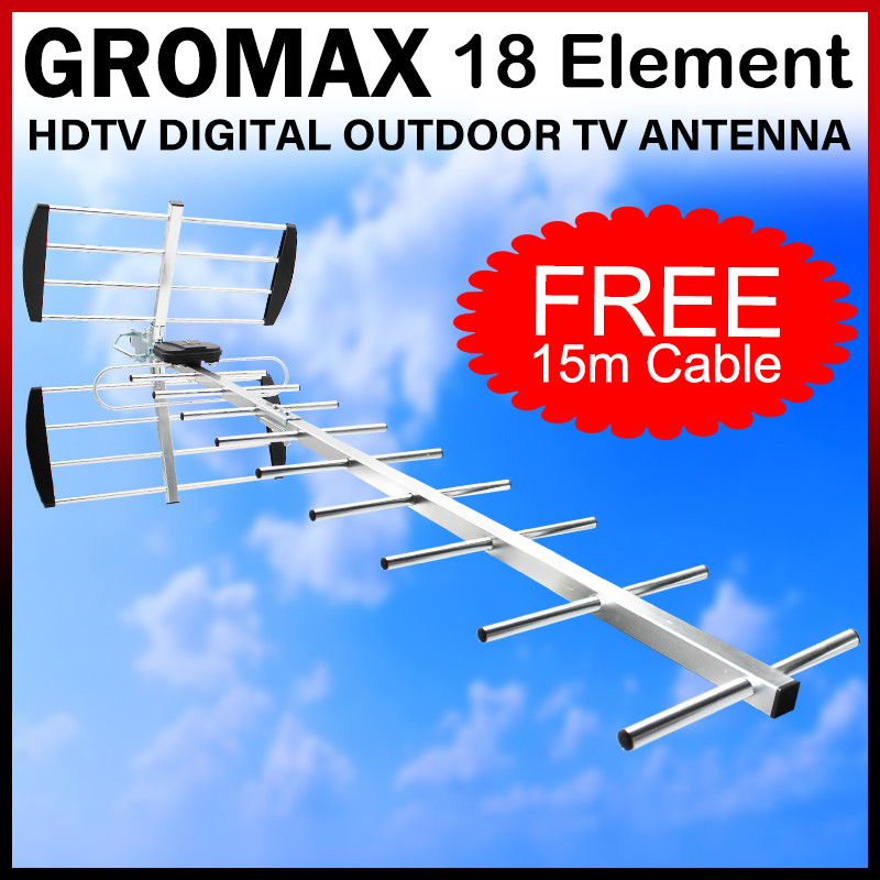 Outdoor Digital TV Antenna 200KM UHF DVB-T2 with 15M Cable – For MYTV ...
