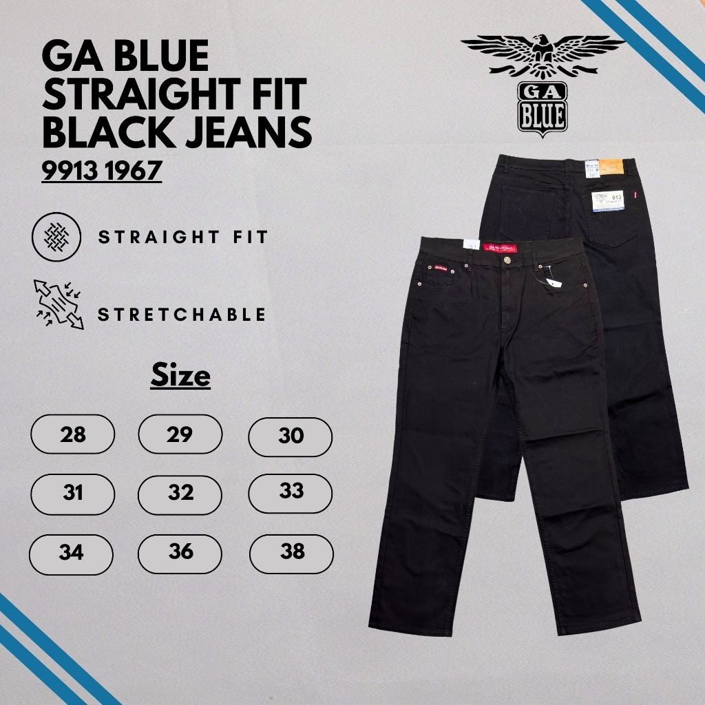 GA Blue Straight Fit Stretchable Jeans Normal Rise 99131967 (Black ...