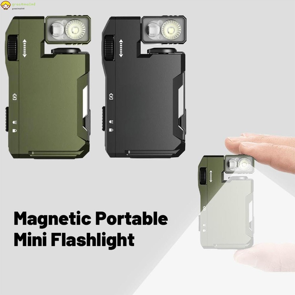 Compact Rechargeable EDC Flashlight 400 Lumen Pocket COB Flashlight for ...