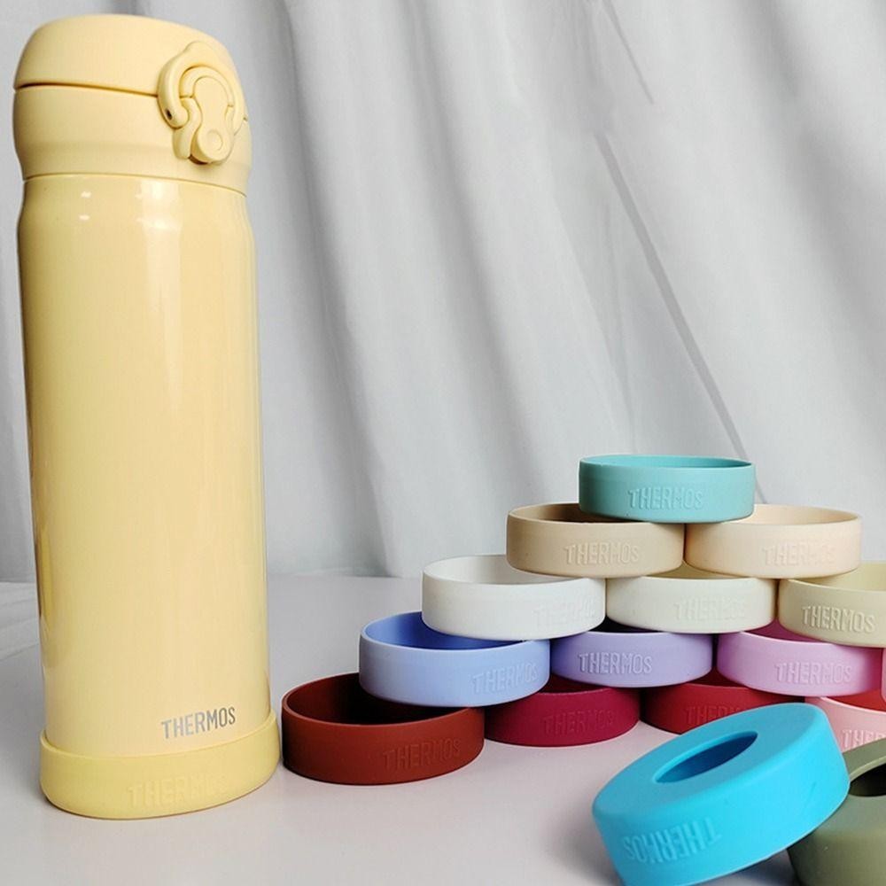TEAMY 1/2Pcs Silicone Coaster, Mug Cup Anti Slip Bottle Cover 
