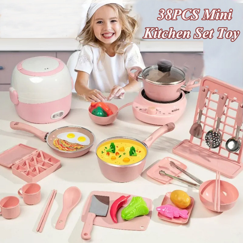 【Ready Stock】Mini Kitchen Toy Set Kids Cookware Cooking Set Educational ...