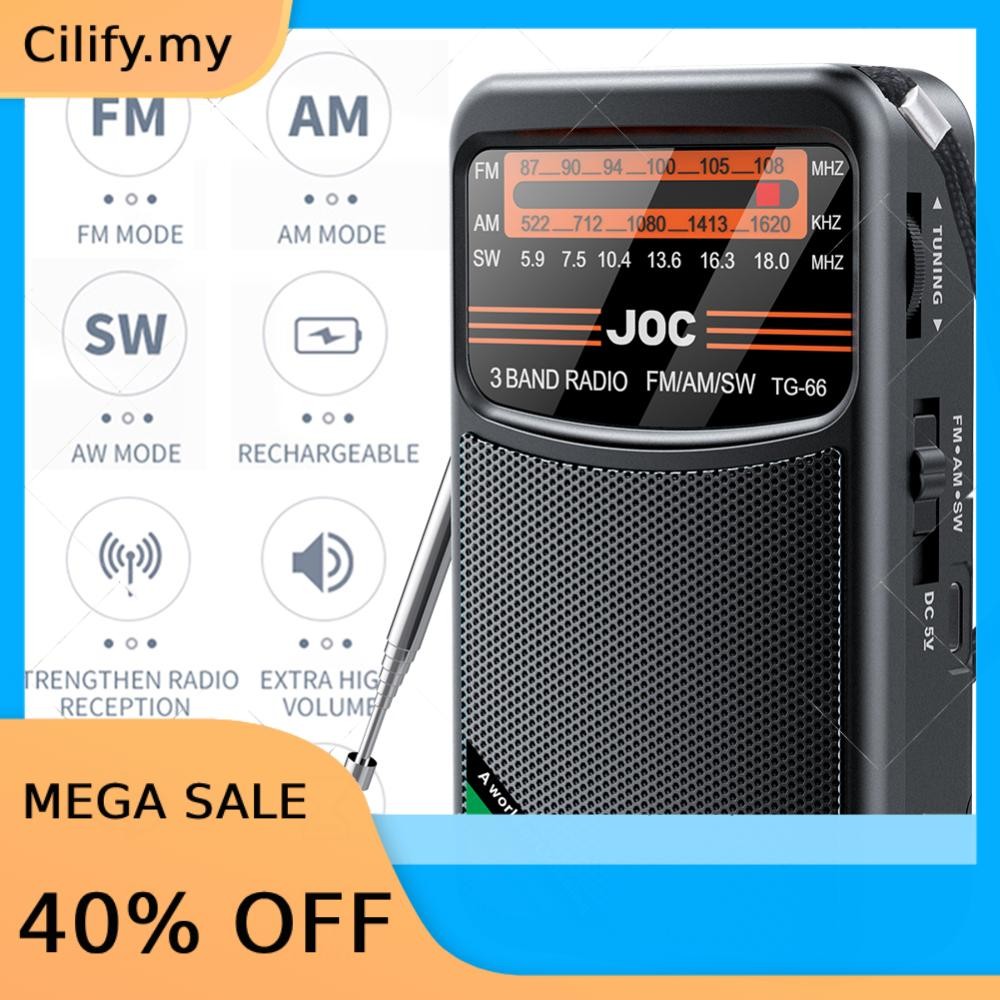 Portable Mini FM AM SW Full Band Radio Best Reception Auto Search for ...