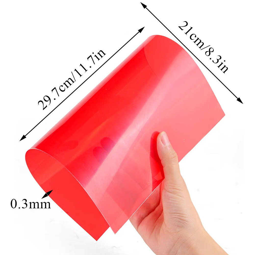 10 PCs/Set Colour Clear Film PVC Translucent Hard Light Filter Gel A4 0 ...