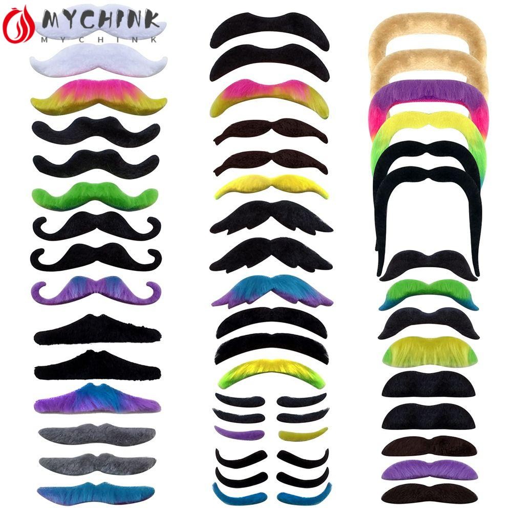 CHINK 48 Pieces Fake Set Halloween Fancy Costume Masquerade Party Fake ...