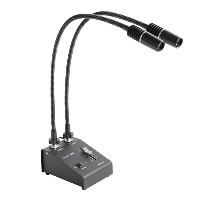 6W 6500K Dual Gooseneck LED Lamp Adjustable Spot Light Fill Illuminator For Stereo Microscope