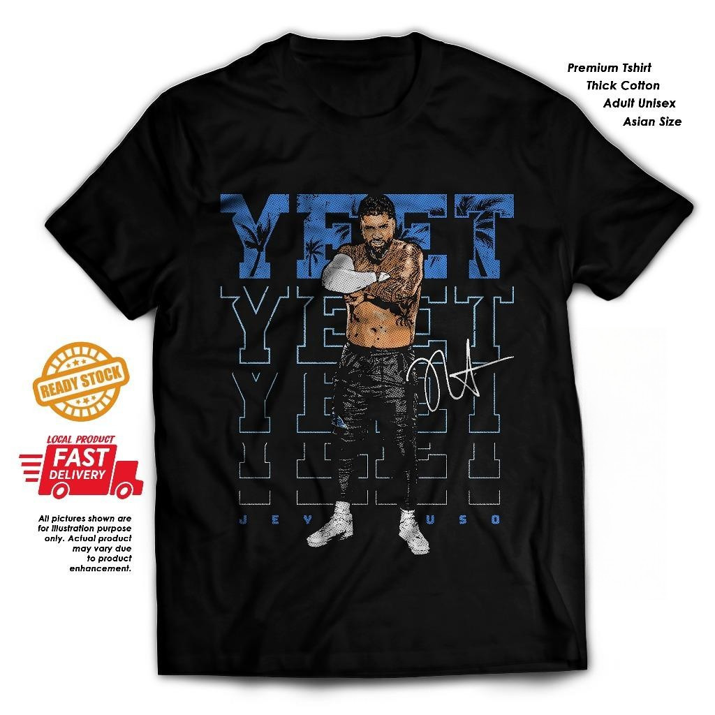 【Jey Uso YEET Wrestling】Ready Stock Men's T-shirt Cotton Casual Tee ...