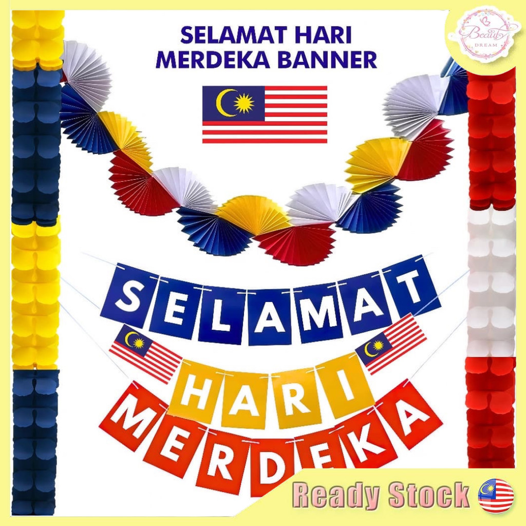 ⚡️Ready Stock⚡️Selamat Hari Merdeka Banner Bunting Garland Malaysian ...