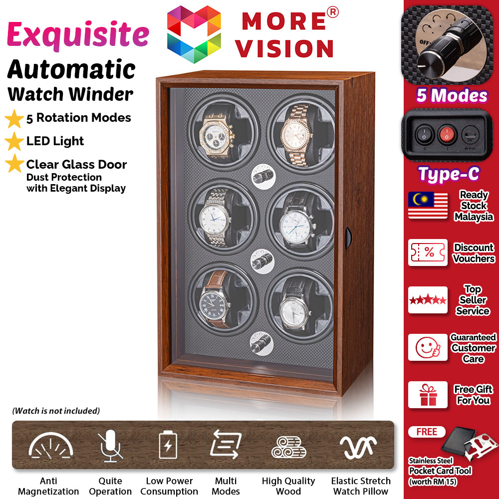 Watch Winder Box for Automatic Watches Mechanical Winders Quiet Motor 5 ...