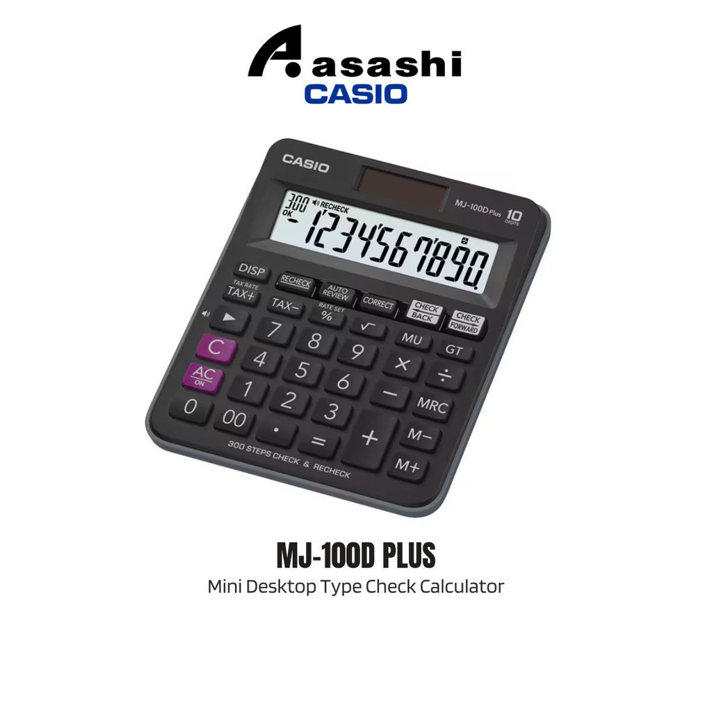 Casio MJ-100D PLUS Mini Desktop Type Check Calculator (12months ...