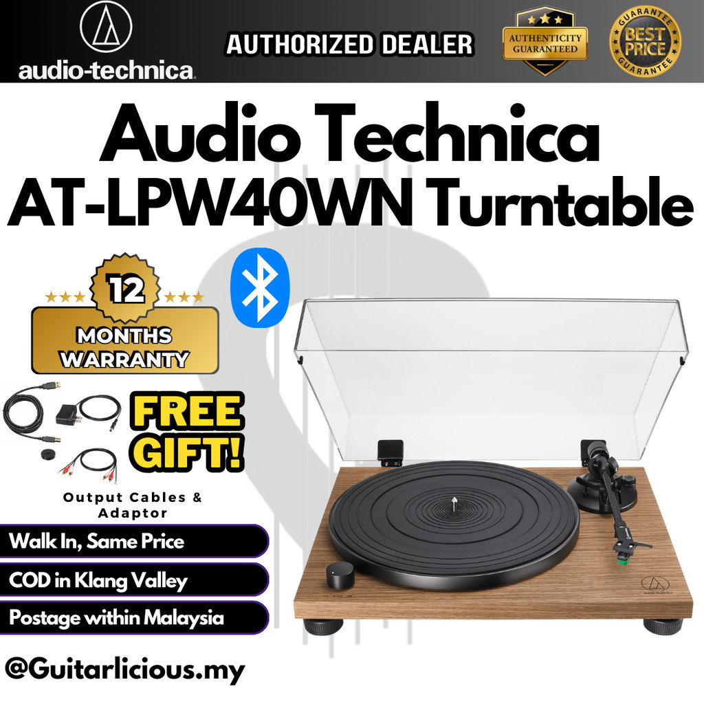 Audio Technica AT-LPW40WN Fully Manual Belt Drive Turntable Black Disc ...