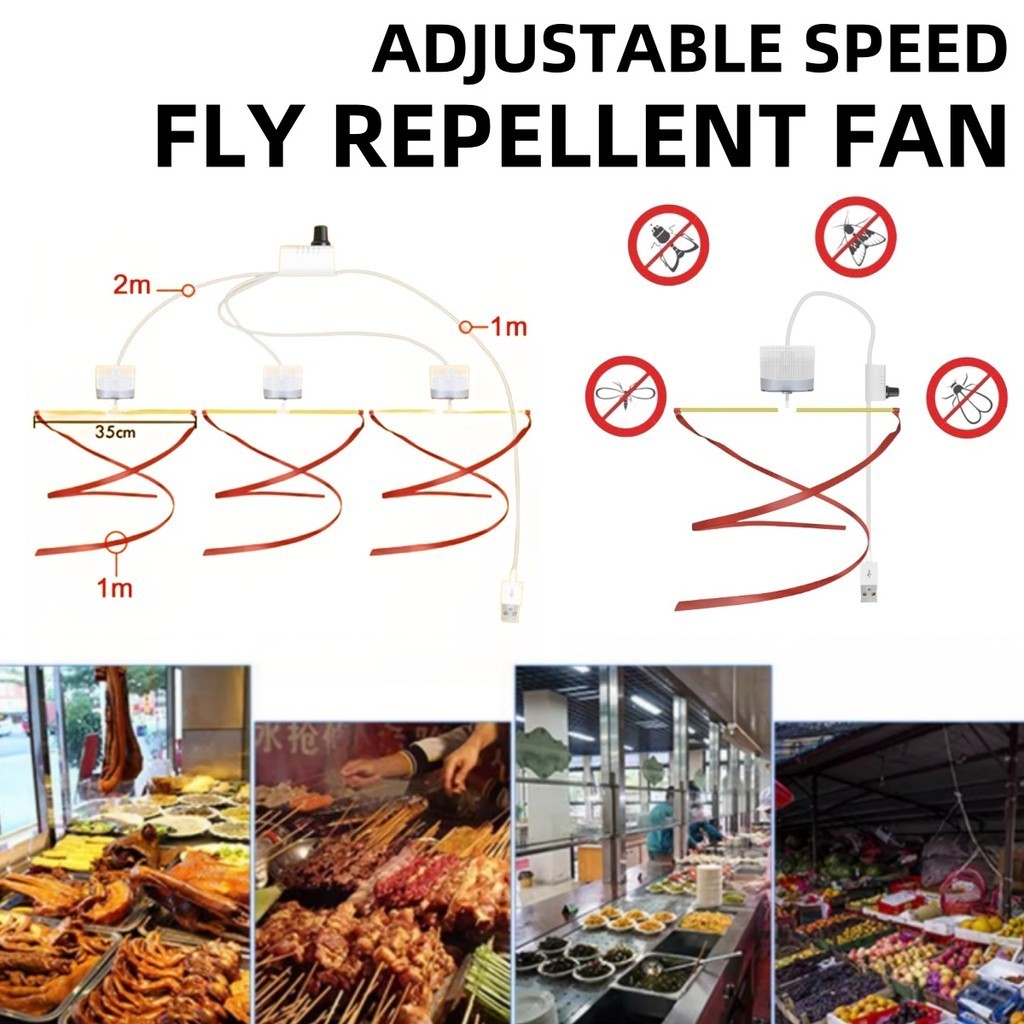 USB Fly Repellent Fan Automatic 360° Rotation Hanging Fan Mosquito ...