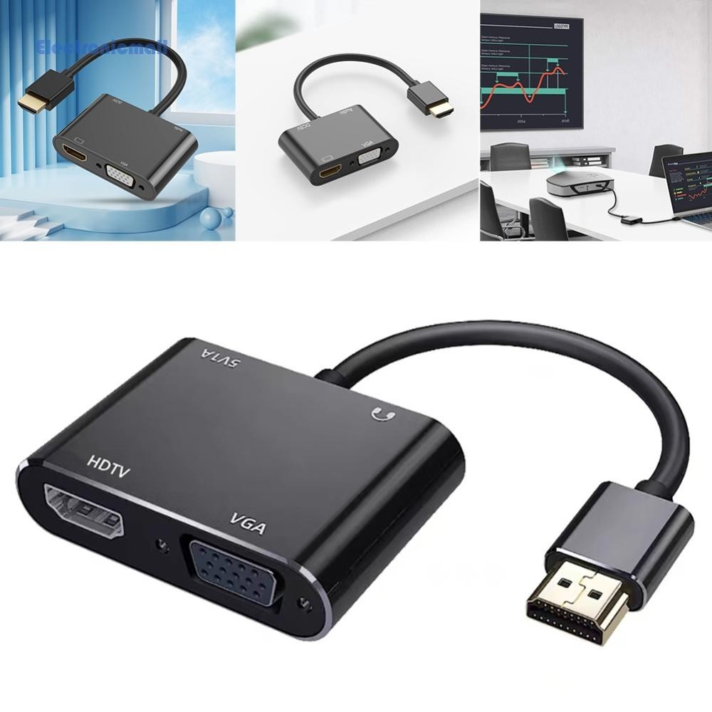 3 In 1 HDMI-Cmpatible To 4K HD VGA 1080p Converter for PC HDTV Monitor ...