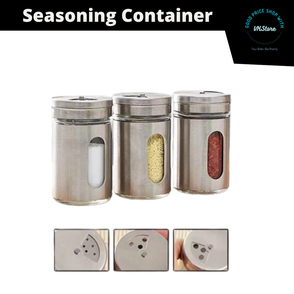 Glass seasoning bottle with stainless steel layer, condiment bottle ...