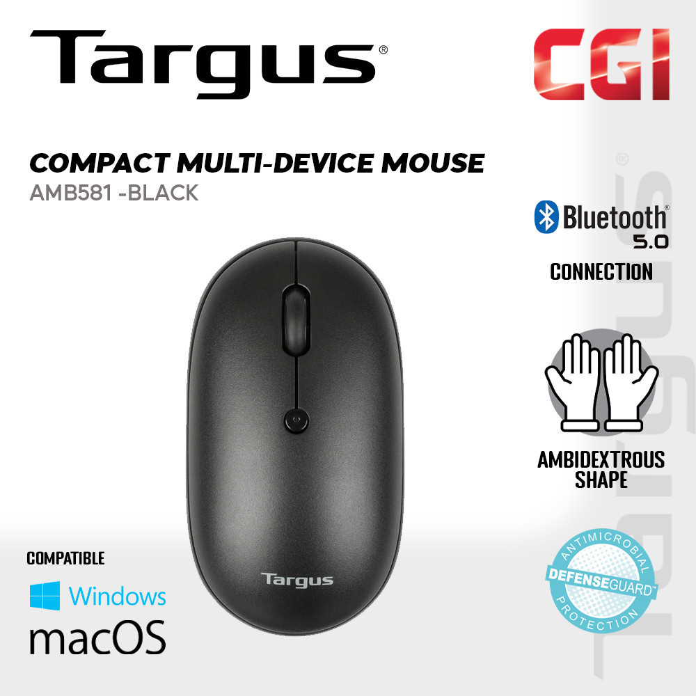 Targus Compact Multi-Device Antimicrobial Wireless Mouse - AMB581 ...