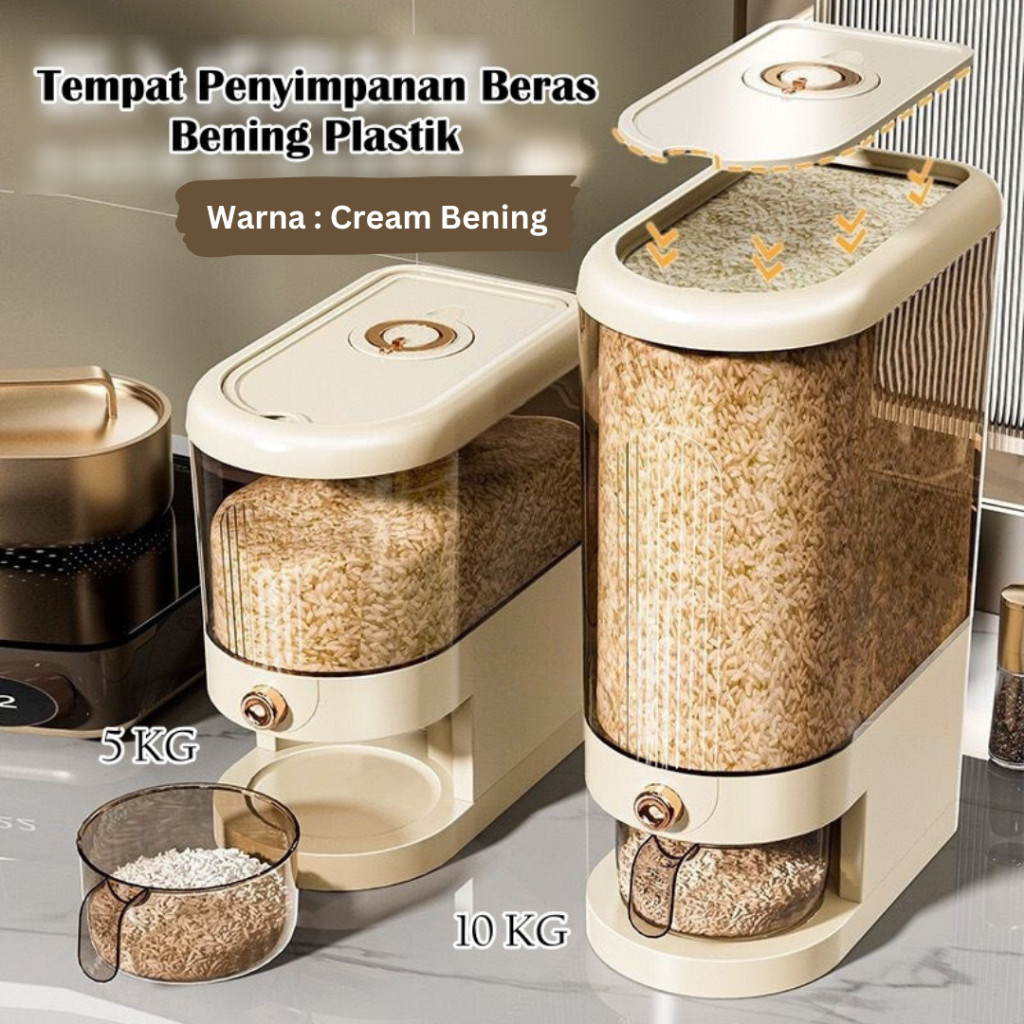 Tk98l Alby Mart Aesthetic Luxury Rice Dispenser Rice Storage Container ...