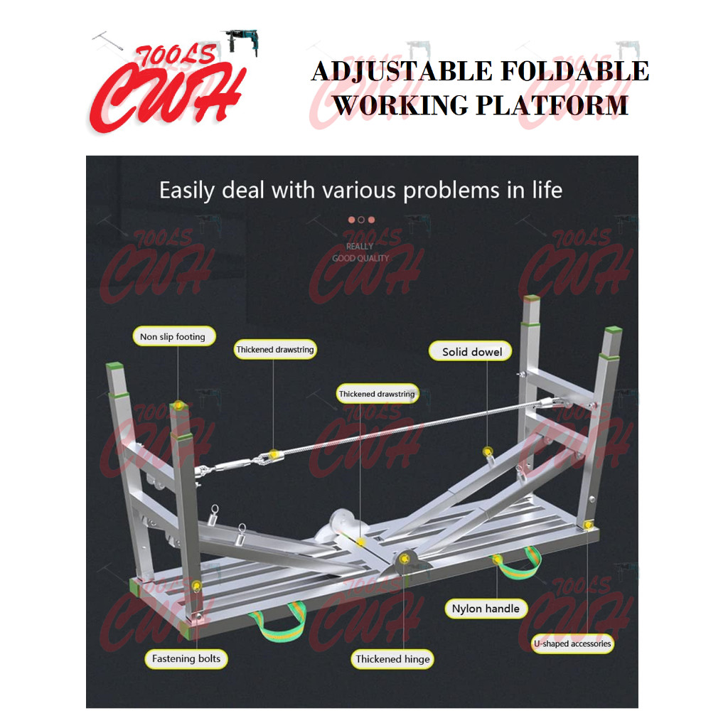 MULTIPURPOSE ADJUSTABLE FOLDING FOLDABLE WORKING BENCH SCAFFOLING WORK ...