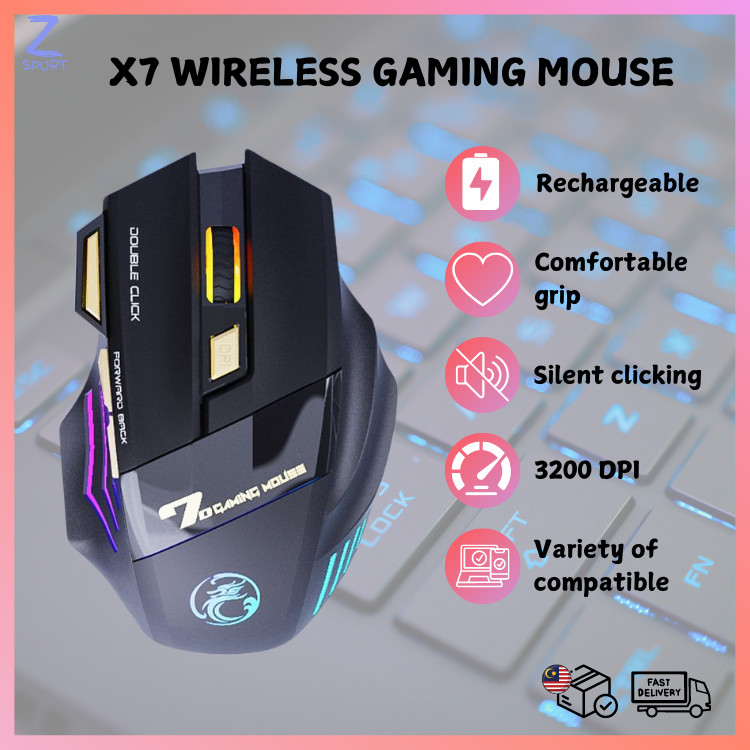 iMICE GW-X7 Wireless Gaming Mouse RGB Rechargeable 2.4G Mouse Ergonomic