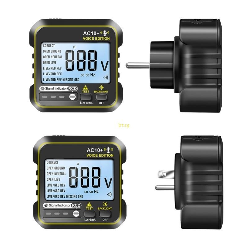 BT AC10+ Socket Tester Plug Detector Polarity Phase Check Wall Plug ...
