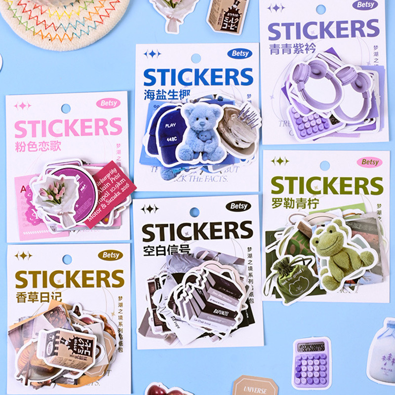 40 Pcs Retro Special Shaped Series Stickers Decorative DIY Material ...