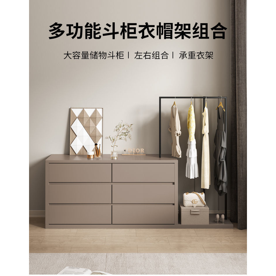 Modern Simple Solid Wood Dressing Table Drawer One with Coat Rack ...