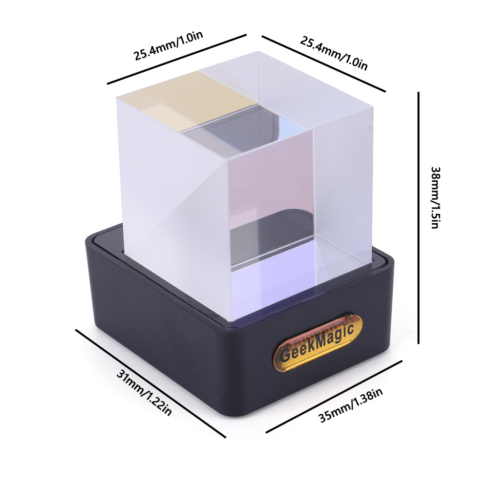 Crystal Cube Holographic Desktop Smart Weather Station Digital Clock ...