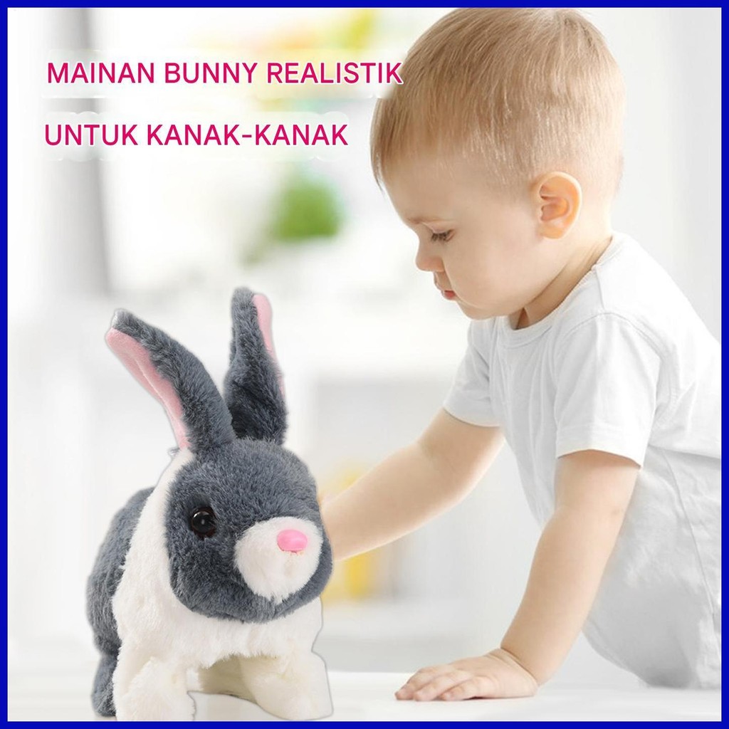 Realistic Bunny Toy Interactive Jumping Rabbit Doll Cute Comfortable ...