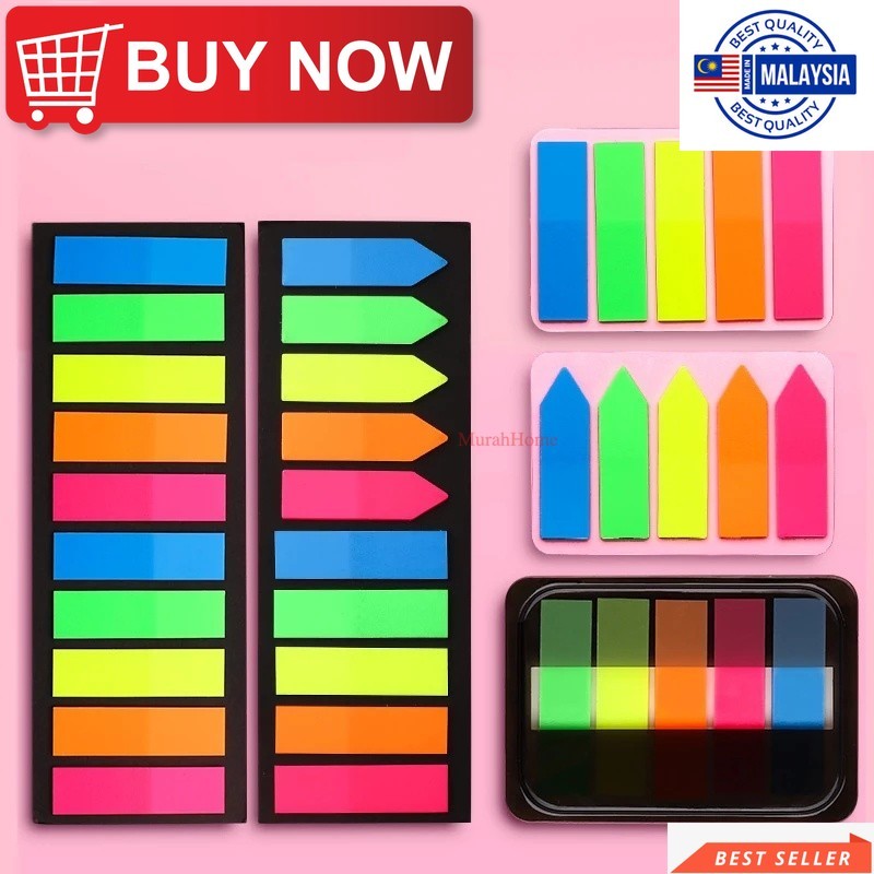 MH 100/200 Sheets Fluorescent Self-Adhesive Index Labels / PET Page ...