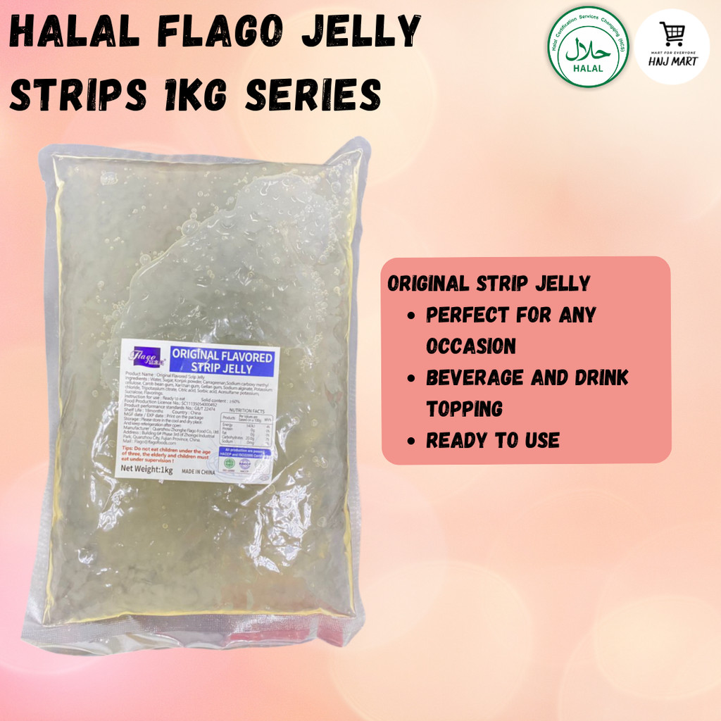 Halal Flago Strip Jelly 1KG Series Original Melon Flavored Konjac Agar ...