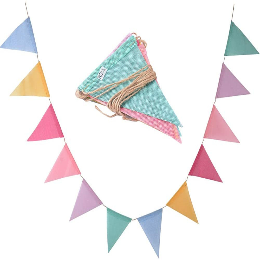Party Decoration Colorful Flags Imitation Linen Flags Outdoor Pull ...