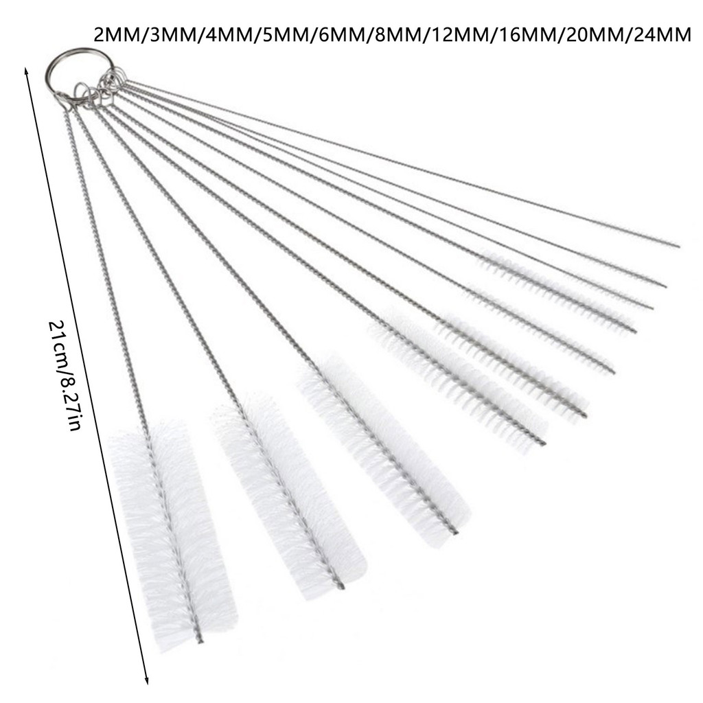 Small Cleaning Bottle Brush Set, 10PCS Nylon Straw Cleaner Pipe Brushes ...