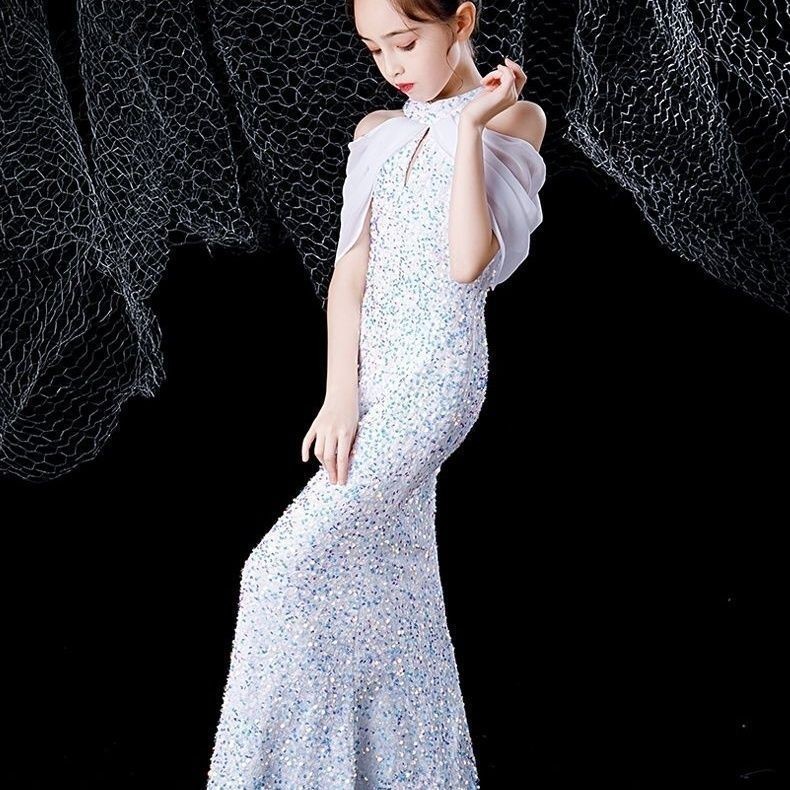 Host Girl's Princess Dress Children's Wedding Dress High-end Piano ...