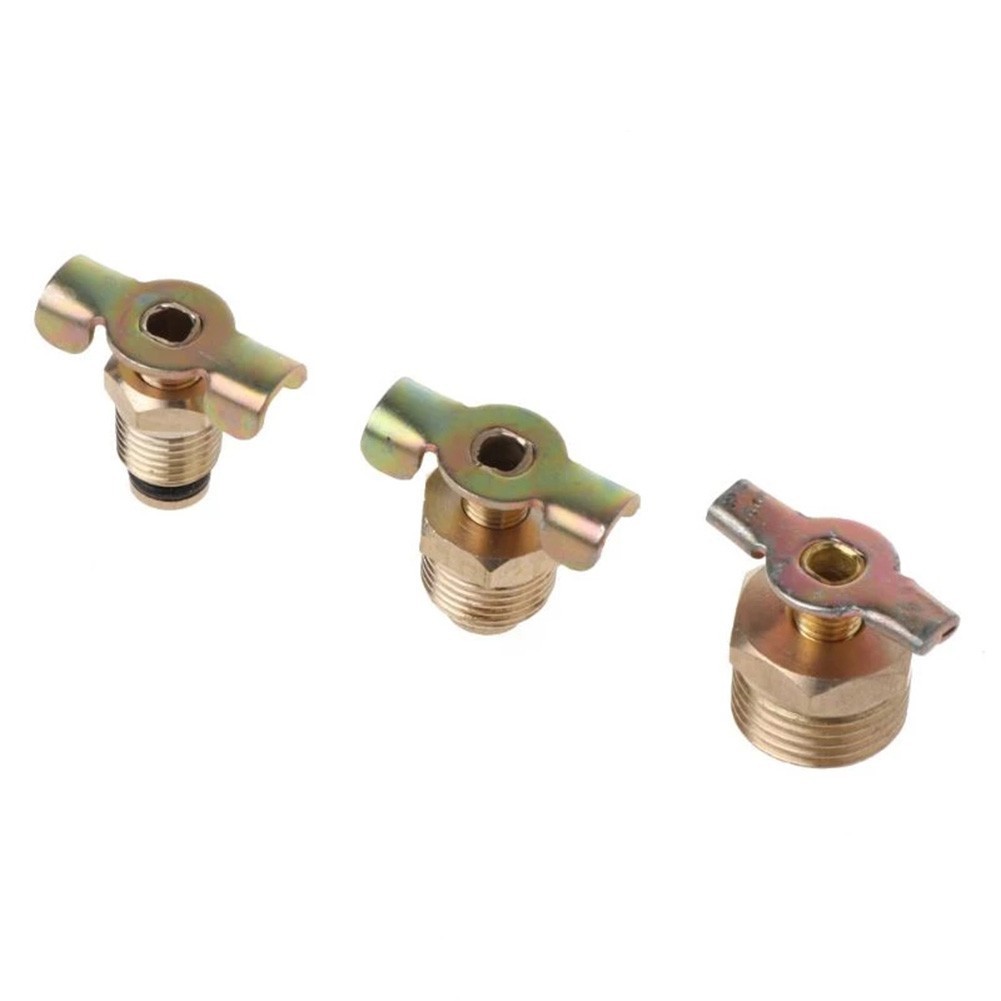 Valvola Di Scarico Ottone 1/2 NPT Per Compressore Aria - Con Tenuta In Gomma