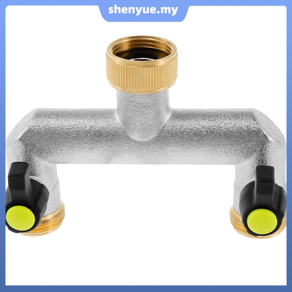 2 Way Hose Splitter 3/4 Inch Water Hose Splitter Zinc Alloy Garden Hose ...